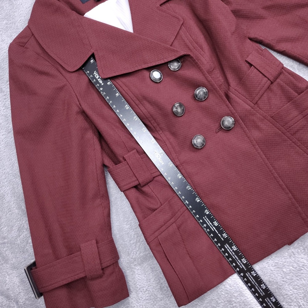 Banana Republic Burgundy Double Breasted Academia School Twee Blazer‎ Shacket 0 - Picture 3 of 11